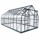 Szklarnia ogrodowa 3x4,8 m COMTESSE z antracytowego aluminium i szkła hartowanego 4 mm - Green Protect