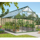 Szklarnia Merkur 11,5 m² z aluminium i szkła hartowanego 3 mm w kolorze szmaragdowym - Vitavia