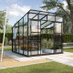 Szklarnia Freya 7,6 m² z aluminium, szkła hartowanego 3 mm i paneli poliwęglanowych 6 mm w kolorze czarnym - Vitavia
