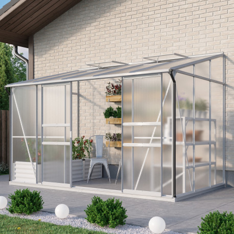 Szklarnia przyścienna Osiris 6,5 m² z aluminium i paneli poliwęglanowych 6 mm - Vitavia