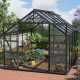 Szklarnia Mars 8,3 m² z aluminium i szkła hartowanego 3 mm w kolorze czarnym - Vitavia