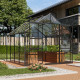 Szklarnia Mars 6,7 m² z aluminium i szkła hartowanego 3 mm w kolorze czarnym - Vitavia