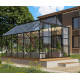 Szklarnia Mars 9,9 m² z aluminium i szkła hartowanego 3 mm w kolorze czarnym - Vitavia