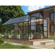 Szklarnia Mars 11,5 m² z aluminium i szkła hartowanego 3 mm w kolorze czarnym - Vitavia