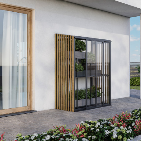 Szklarnia ogrodowa Mini 1,4 m² aluminiowa konstrukcja, drewniane wykończenie i szkło hartowane - BloomCabin