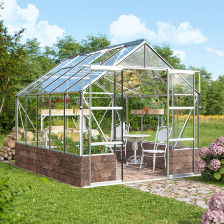 Szklarnia Cassandra 8,3 m² fundament z cegły w kolorze rdzawego brązu - Vitavia