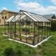 Szklarnia ogrodowa Orangerie C 13,5 m² antracytowa z 4 mm szkła hartowanego + podstawa Green Protect