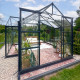 Szklarnia ogrodowa Orangerie B 12 m² antracytowa z 4 mm szkła hartowanego + podstawa Green Protect