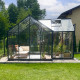 Szklarnia ogrodowa Orangerie B 12 m² antracytowa z 4 mm szkła hartowanego + podstawa Green Protect
