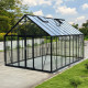 Szklarnia ogrodowa 3,6x5,5m ROYALE z aluminium w kolorze czarnym i szkła hartowanego 4 mm - Green Protect