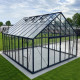 Szklarnia ogrodowa 4,9x5,5m ROYALE z aluminium w kolorze czarnym i szkła hartowanego 4 mm - Green Protect