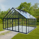 Szklarnia ogrodowa 4,9x5,5m ROYALE z aluminium w kolorze czarnym i szkła hartowanego 4 mm - Green Protect
