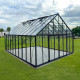 Szklarnia ogrodowa 4,9x6,1m ROYALE z aluminium w kolorze czarnym i szkła hartowanego 4 mm - Green Protect