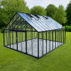 Szklarnia ogrodowa 4,9x6,1m ROYALE z aluminium w kolorze czarnym i szkła hartowanego 4 mm - Green Protect