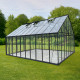 Szklarnia ogrodowa 4,9x6,1m ROYALE z aluminium w kolorze czarnym i szkła hartowanego 4 mm - Green Protect