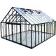Szklarnia ogrodowa 4,9x6,1m ROYALE z aluminium w kolorze czarnym i szkła hartowanego 4 mm - Green Protect