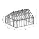 Szklarnia ogrodowa 4,9x6,1m ROYALE z aluminium w kolorze czarnym i szkła hartowanego 4 mm - Green Protect
