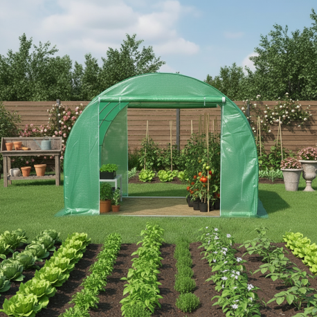 Szklarnia tunelowa 3x3m folia 200gr/m² wysokość 2,25m Green Protect