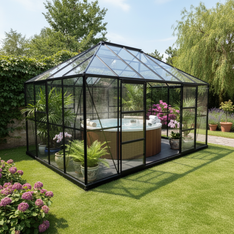 Szklarnia ogrodowa 4x3 m DUCHESSE z aluminium i szkła hartowanego 4 mm - Green Protect