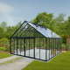 Szklarnia ogrodowa 4,9x5,5m ROYALE z aluminium w kolorze czarnym i szkła hartowanego 4 mm - Green Protect