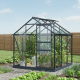 Szklarnia ogrodowa 2x2 m RINCA z aluminium antracytowego i szkła hartowanego 4 mm + podstawa - Green Protect