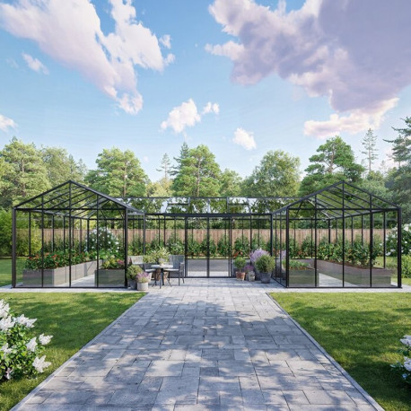 Szklarnia ogrodowa Orangerie 70m² z aluminium i szkła hartowanego - BloomCabin
