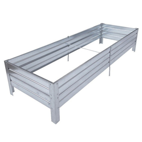 Podwyższona grządka ogrodowa - 190x90x10cm - kolor metaliczny - Klasika