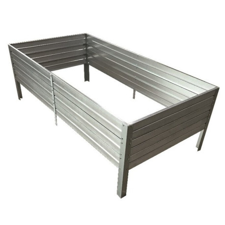 Podwyższona grządka ogrodowa - 150x75x30cm - kolor metaliczny - Klasika