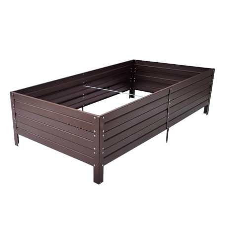 Podwyższona grządka ogrodowa - 150x75x30cm - kolor brązowy - Klasika