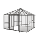 Szklarnia ogrodowa 12,25m² z aluminium i szkła hartowanego 4mm PaviLux - KGT