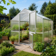 Szklarnia ogrodowa 5,06m² z szarego aluminium i paneli poliwęglanowych o grubości 10mm Rose II - KGT