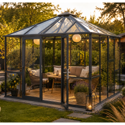 Szklarnia ogrodowa 9m² z aluminium i szkła hartowanego 4mm PaviLux - KGT