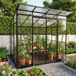 Szklarnia ogrodowa 2,5x1,9m Belvedere z aluminium, poliwęglanu i szkła hartowanego 4mm - Green Protect