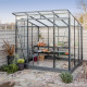 Szklarnia Freya 5,9 m² z aluminium, szkła hartowanego 3 mm i poliwęglanu 6 mm w kolorze czarnym - Vitavia