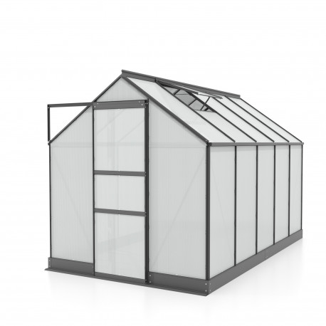 Szklarnia Apollo 6,2 m² z aluminium i paneli poliwęglanowych 6 mm w kolorze czarnym - Vitavia