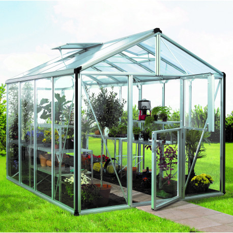 Szklarnia Zeus 8,1 m² z aluminium, szkła hartowanego 3 mm i paneli poliwęglanowych 10 mm - Vitavia