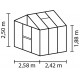 Szklarnia Zeus 6,2m² z aluminium, szkła hartowanego 3mm i paneli poliwęglanowych 10mm - Vitavia