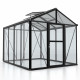 Szklarnia Zeus 8,1 m² z aluminium, szkła hartowanego 3 mm i paneli poliwęglanowych 10 mm w kolorze czarnym - Vitavia