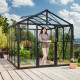 Szklarnia Zeus 8,1 m² z aluminium, szkła hartowanego 3 mm i paneli poliwęglanowych 10 mm w kolorze czarnym - Vitavia