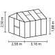 Szklarnia Zeus 8,1 m² z aluminium, szkła hartowanego 3 mm i paneli poliwęglanowych 10 mm w kolorze czarnym - Vitavia