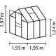 Szklarnia Venus 3,8 m² z aluminium i szkła hartowanego 3 mm w kolorze szmaragdowym - Vitavia