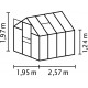 Szklarnia Venus 5 m² z aluminium i szkła hartowanego 3 mm w kolorze szmaragdowym - Vitavia