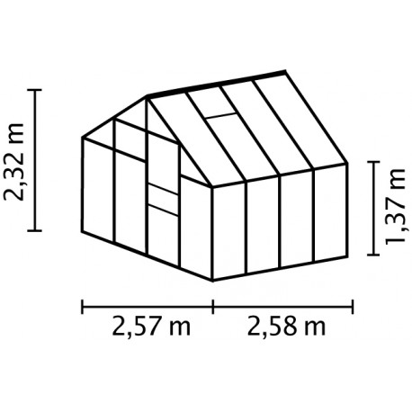 Szklarnia Merkur 6,7 m² z aluminium i szkła hartowanego 3 mm w kolorze szmaragdowym - Vitavia