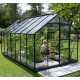 Szklarnia Merkur 11,5 m² z aluminium i szkła hartowanego 3 mm w kolorze szmaragdowym - Vitavia