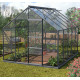 Szklarnia Merkur 8,3 m² z aluminium i szkła hartowanego 3 mm w kolorze czarnym - Vitavia