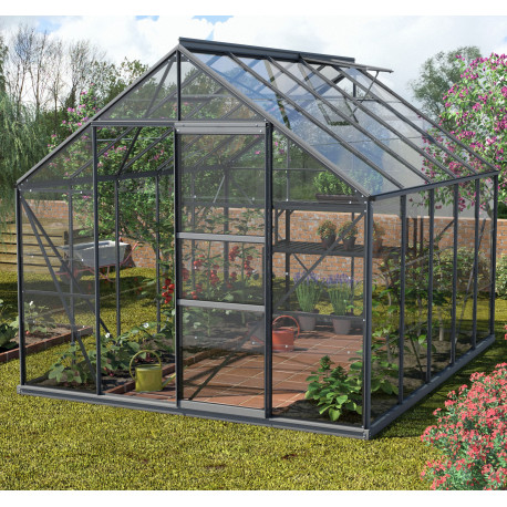 Szklarnia Merkur 8,3 m² z aluminium i szkła hartowanego 3 mm w kolorze czarnym - Vitavia