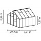 Szklarnia Merkur 8,3 m² z aluminium i szkła hartowanego 3 mm w kolorze czarnym - Vitavia