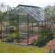 Szklarnia Merkur 9,9 m² z aluminium i szkła hartowanego 3 mm w kolorze czarnym - Vitavia