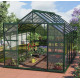 Szklarnia Mars 9,9 m² z aluminium i szkła hartowanego 3 mm w kolorze szmaragdowym - Vitavia