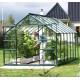 Szklarnia Mars 11,5 m² z aluminium i szkła hartowanego 3 mm w kolorze szmaragdowym - Vitavia